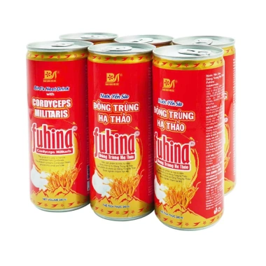 Nước yến sào đông trùng hạ thảo Fuhina 240ml 24 lon - giá 379k, hỗ trợ đề kháng