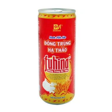Nước yến sào đông trùng hạ thảo Fuhina 240ml 24 lon - giá 379k, hỗ trợ đề kháng