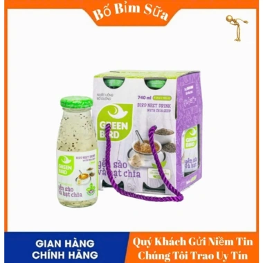 Nước Yến Sào Hạt Chia Green Bird 4 Lốc 185ml Chính Hãng Bổ Dưỡng Sức Khỏe