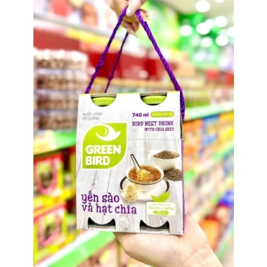 Nước Yến Sào Hạt Chia Green Bird 4 Lốc 185ml Chính Hãng Bổ Dưỡng Sức Khỏe 2 Nước Yến Sào Hạt Chia Green Bird 4 Lốc 185ml Chính Hãng Bổ Dưỡng Sức Khỏe 2