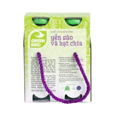Nước Yến Sào Hạt Chia Green Bird 4 Lốc 185ml Chính Hãng Bổ Dưỡng Sức Khỏe
