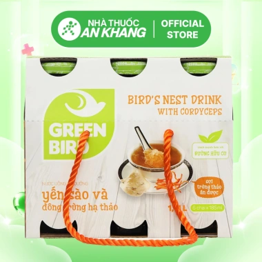 Nước yến sào và đông trùng hạ thảo Green Bird 6 chai 185ml - Giá ưu đãi 158.000, tăng sức đề kháng