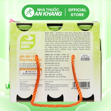 Nước yến sào và đông trùng hạ thảo Green Bird 6 chai 185ml - Giá ưu đãi 158.000, tăng sức đề kháng