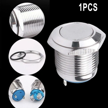 Nút ấn kim loại 12V 16mm tạm thời không công tắc, làm bằng đồng thau, độ bền cao, dễ lắp – Giá ưu đãi 31.411 VND EHES