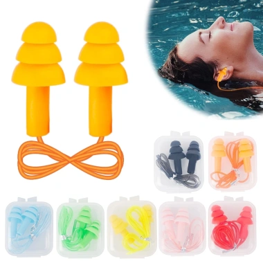 Nút Bịt Tai Silicone Chống Ồn Mềm Mại 1 Cặp Tiện Dụng Khi Đi Bơi Lặn