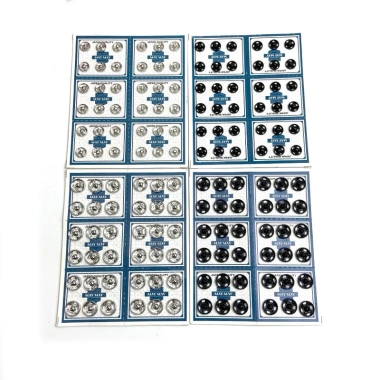 Nút bóp áo dài May May 8mm vỉ 36 nút 2 màu trắng đen - Giá chỉ 20.000₫