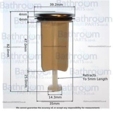 Nút chặn nước ty rút cho bộ xả lavabo Roca Dễ lắp, ngăn tràn, giá ưu đãi 48.280