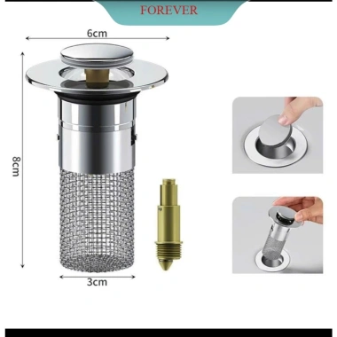Nút chặn thoát nước Lavabo lõi đồng - ngăn mùi, lưới lọc rác, thoát nhanh, lắp đặt dễ dàng - chỉ 25.000₫