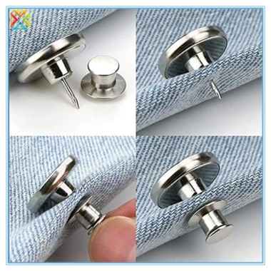 Nút hợp kim mỏng cài quần jean và thắt lưng thay thế không cần may, dễ tháo rời