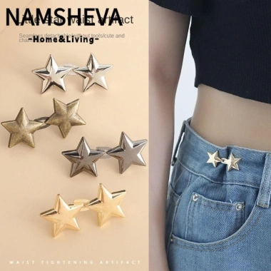 Nút quần jean NAMSHEVA kim loại không may, thay thế thắt lưng, bộ sửa chữa ngôi sao tái sử dụng, 29.590đ