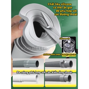 Nút silicone bịt lỗ thoát nước - Ngăn mùi, chống trào ngược, lẫy van một chiều, 41.299₫ 2