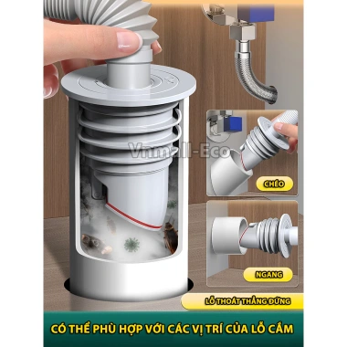 Nút silicone bịt lỗ thoát nước - Ngăn mùi, chống trào ngược, lẫy van một chiều, 41.299₫ 3