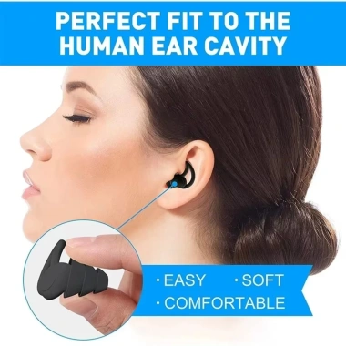 Nút tai chống ồn 3 lớp, chụp ngủ, bơi - Đỏ/Đen/Trắng, giá ưu đãi 95.700₫