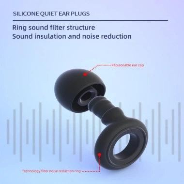 Nút tai giảm tiếng ồn silicon mềm, cách âm, tái sử dụng, giặt được - Ngủ thoải mái 3 Nút tai giảm tiếng ồn silicon mềm, cách âm, tái sử dụng, giặt được - Ngủ thoải mái 3