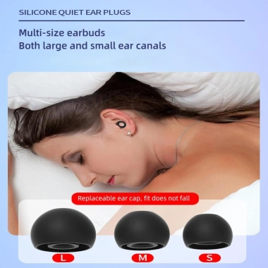 Nút tai giảm tiếng ồn silicon mềm, cách âm, tái sử dụng, giặt được - Ngủ thoải mái
