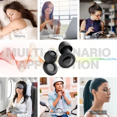 Nút tai khử tiếng ồn PETOFQQ - Bảo vệ tai đen, chống ngáy, cách điện ngủ 160k