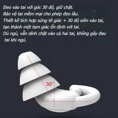 Nút tai silicone 3 lớp giảm tiếng ồn, mềm, bảo vệ tai - Giá chỉ 52.920 VND