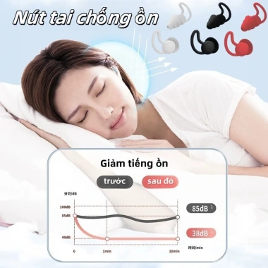 Nút tai silicone 3 lớp giảm tiếng ồn, mềm, bảo vệ tai - Giá chỉ 52.920 VND