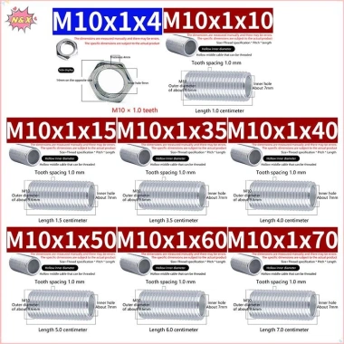 N&X 10 Cái M10 Ống Răng – Ống Vít Đai, Ốc Mũ Đèn, Mạ Kẽm, Cố Định – Giá 29.810₫ 9