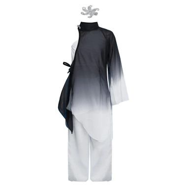 Nyeemya 4 bộ trang phục bé gái khiêu vũ: áo vest một vai cutout ren, màu chuyển đổi, quần và đầu, 705.240₫ 5