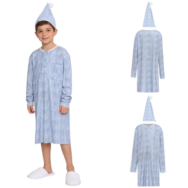 Nyeemya Bộ 2 Miếng Trẻ Trai Giáng Sinh Pyjama Dài Tay, Pompom Mũ, Điều Chỉnh Ngủ Homewear 6