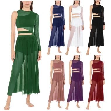 Nyeemya Đầm Khiêu Vũ Nữ Lyrical Cổ Tròn Sheer Lưới 689.040₫