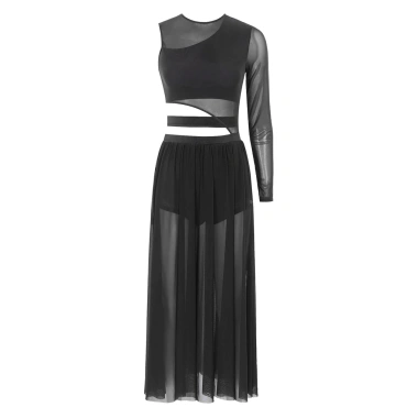 Nyeemya Đầm Khiêu Vũ Nữ Lyrical Cổ Tròn Sheer Lưới 689.040₫