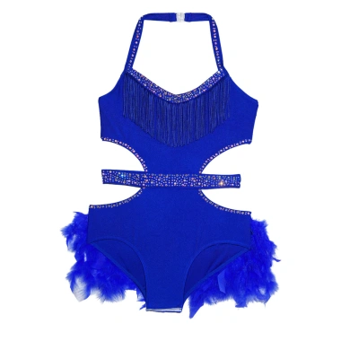 Nyeemya Đầm Latin Khiêu Vũ Bé Gái Dây Không Tay Cutout Lấp Lánh Kim Cương Bodice