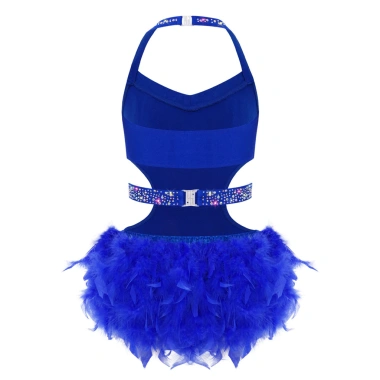 Nyeemya Đầm Latin Khiêu Vũ Bé Gái Dây Không Tay Cutout Lấp Lánh Kim Cương Bodice