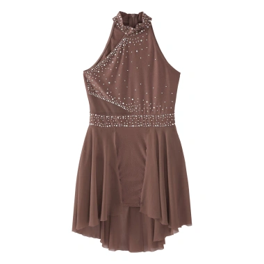 Nyeemya Đầm Leotard Bé Gái Lấp Lánh Kim Cương Giả Không Viền Không Tay Thích Hợp Khiêu Vũ Giá Ưu Đãi 439k