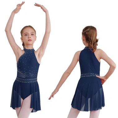Nyeemya Đầm Leotard Bé Gái Lấp Lánh Kim Cương Giả Không Viền Không Tay Thích Hợp Khiêu Vũ Giá Ưu Đãi 439k