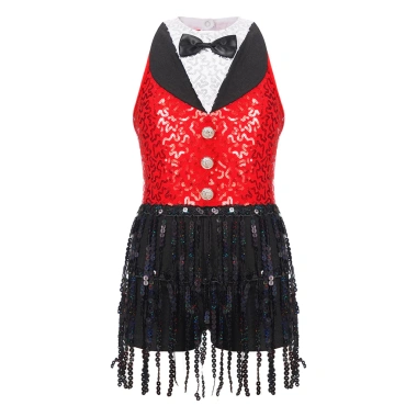 Nyeemya Đầm Sequin Bé Gái Không Tay, Lưng Móc Khóa, Khiêu Vũ Latin – Giá 414.720 VND 4