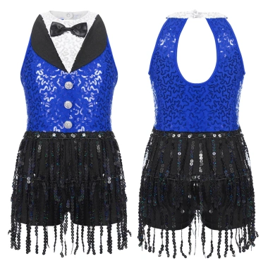 Nyeemya Đầm Sequin Bé Gái Không Tay, Lưng Móc Khóa, Khiêu Vũ Latin – Giá 414.720 VND 5