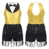 Nyeemya Đầm Sequin Bé Gái Không Tay, Lưng Móc Khóa, Khiêu Vũ Latin – Giá 414.720 VND 7