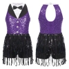 Nyeemya Đầm Sequin Bé Gái Không Tay, Lưng Móc Khóa, Khiêu Vũ Latin – Giá 414.720 VND 9