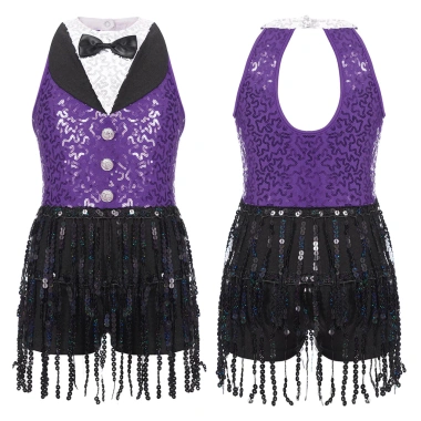 Nyeemya Đầm Sequin Bé Gái Không Tay, Lưng Móc Khóa, Khiêu Vũ Latin – Giá 414.720 VND 9