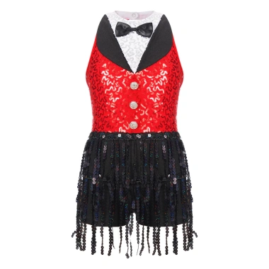 Nyeemya Đầm Sequin Bé Gái Không Tay, Lưng Móc Khóa, Khiêu Vũ Latin – Giá 414.720 VND 10