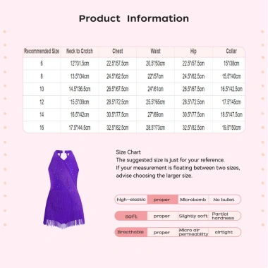 Nyeemya Đồ Khiêu Vũ Latin Bé Gái 6-16, Leotard Lấp Lánh Kim Cương, Dây Cổ V, Không Tay, Quai Lưng, Tua Rua – 380.160 VND 2
