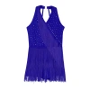 Nyeemya Đồ Khiêu Vũ Latin Bé Gái 6-16, Leotard Lấp Lánh Kim Cương, Dây Cổ V, Không Tay, Quai Lưng, Tua Rua – 380.160 VND 4