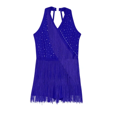 Nyeemya Đồ Khiêu Vũ Latin Bé Gái 6-16, Leotard Lấp Lánh Kim Cương, Dây Cổ V, Không Tay, Quai Lưng, Tua Rua – 380.160 VND 4