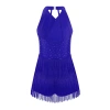 Nyeemya Đồ Khiêu Vũ Latin Bé Gái 6-16, Leotard Lấp Lánh Kim Cương, Dây Cổ V, Không Tay, Quai Lưng, Tua Rua – 380.160 VND 5