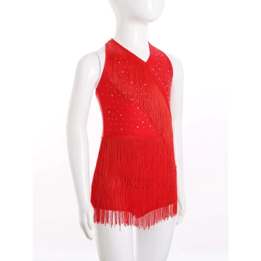 Nyeemya Đồ Khiêu Vũ Latin Bé Gái 6-16, Leotard Lấp Lánh Kim Cương, Dây Cổ V, Không Tay, Quai Lưng, Tua Rua – 380.160 VND 10