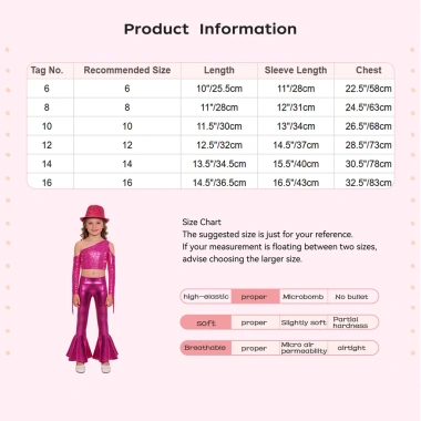 Nyeemya Kids Girls - Váy một vai dài tay sequin, dây thắt lưng, quần & mũ kim loại - 671.760₫ 2