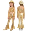 Nyeemya Kids Girls - Váy một vai dài tay sequin, dây thắt lưng, quần & mũ kim loại - 671.760₫ 10