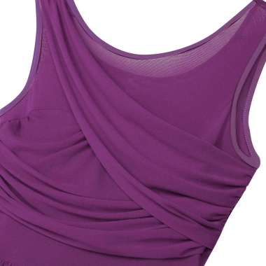 Nyeemya Leotard Nữ Không Tay Voan Co Giãn Cắt Ra Bất Đối Xứng Múa Ba Lê Thể Dục, Giá 611.280 VND
