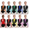 Nyeemya Leotard Trẻ Em Bé Gái Thể Dục Vũ Trang Cổ Tròn Sheer Lưới Tay Dài Khóa Lưng Kim Cương Sáng Bóng - Giá ưu đãi 443.880 VND