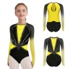 Nyeemya Leotard Trẻ Em Bé Gái Thể Dục Vũ Trang Cổ Tròn Sheer Lưới Tay Dài Khóa Lưng Kim Cương Sáng Bóng - Giá ưu đãi 443.880 VND 6