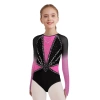 Nyeemya Leotard Trẻ Em Bé Gái Thể Dục Vũ Trang Cổ Tròn Sheer Lưới Tay Dài Khóa Lưng Kim Cương Sáng Bóng - Giá ưu đãi 443.880 VND 8