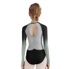 Nyeemya Leotard Trẻ Em Bé Gái Thể Dục Vũ Trang Cổ Tròn Sheer Lưới Tay Dài Khóa Lưng Kim Cương Sáng Bóng - Giá ưu đãi 443.880 VND 9