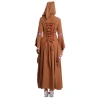 Nyeemya Nữ Thời Trung Cổ Đầm Cổ Vuông Tay Dài Gothic Phù Thủy – Victoria Cung Điện, Mũ Trùm Đầu, Ren-up, Giá giảm 886k 4
